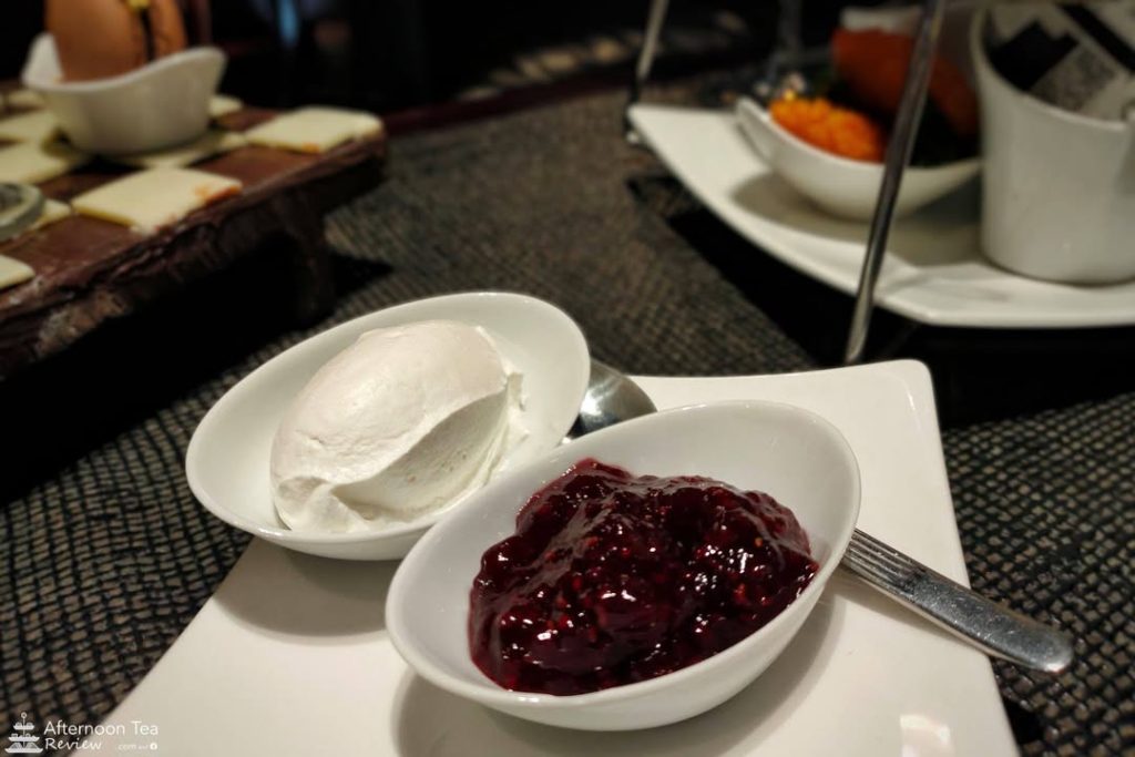 Clotted cream and jam for each set
